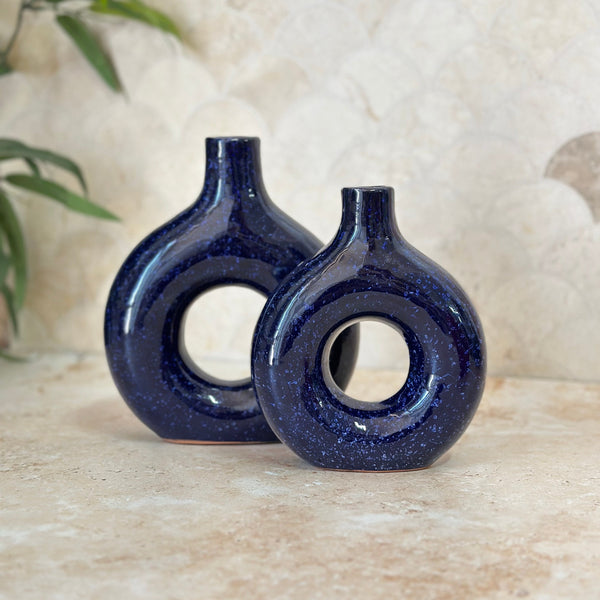 Vase artisanal Tafoukt vernis moyen allongé