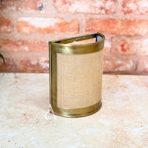 Applique murale Aourir en laiton et jute petite