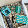Coffret cadeau artisanal zellige turquoise