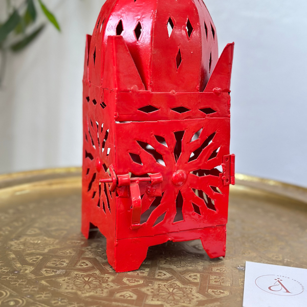 Lanterne artisanale Marocaine en métal colorée