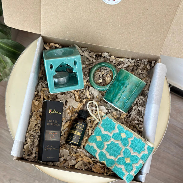 Duo 2 coffrets cadeaux Zellige turquoise