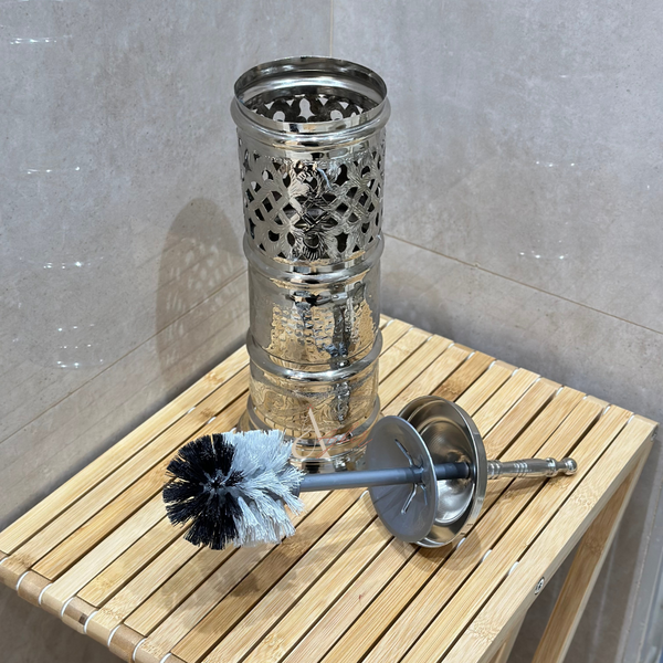 Porte brosse en laiton argenté - Ajbir