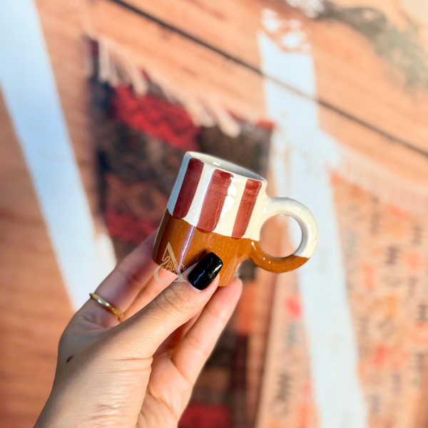 Mini tasse bicolore rayé