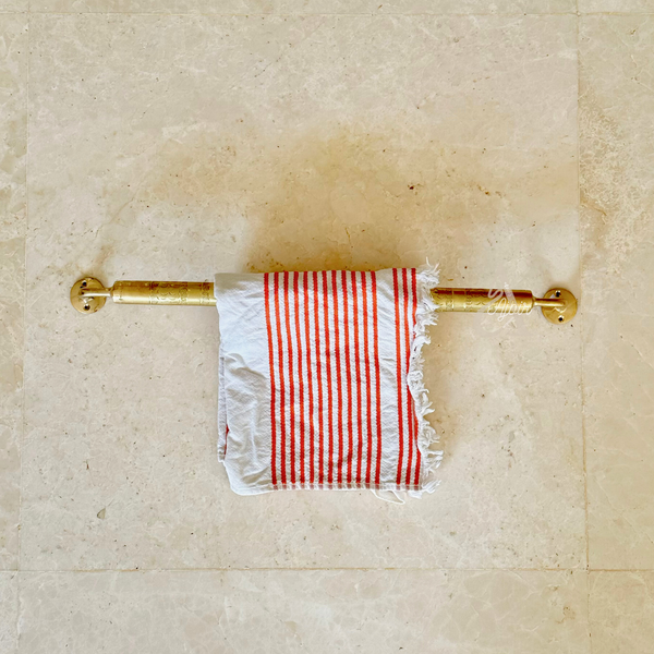 Barre Porte Serviettes en laiton doré gravé Petite