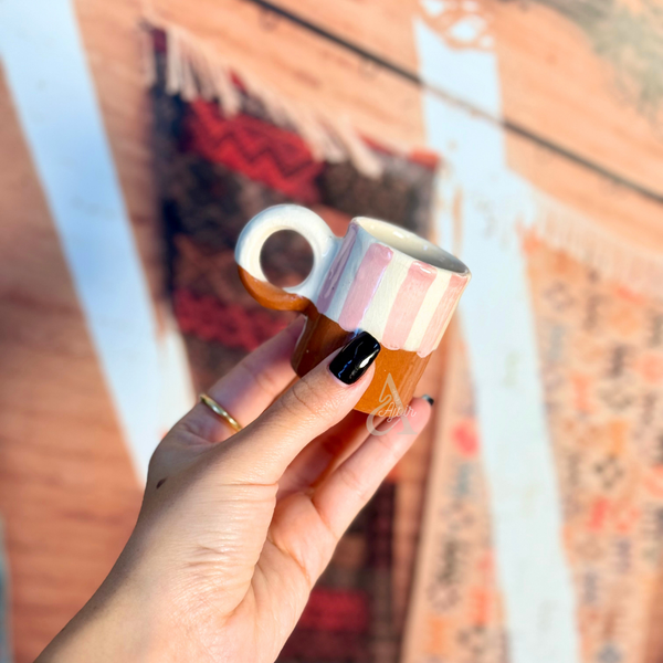 Mini tasse bicolore rayé