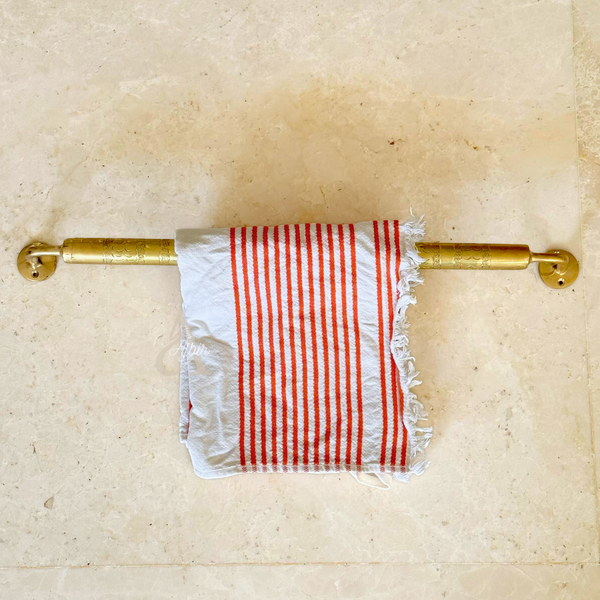 Barre Porte Serviettes en laiton doré gravé Grande
