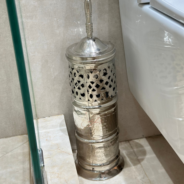 Porte brosse en laiton argenté - Ajbir