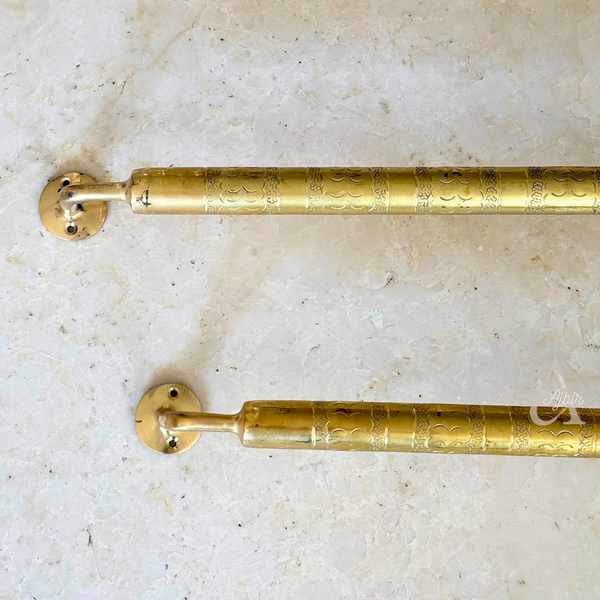 Barre Porte Serviettes en laiton doré gravé Grande