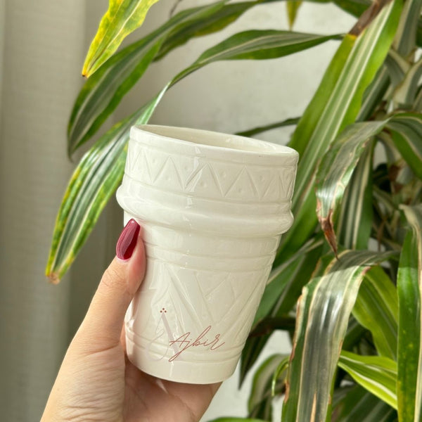 Grand verre beldi Tizwelt blanc - Ajbir