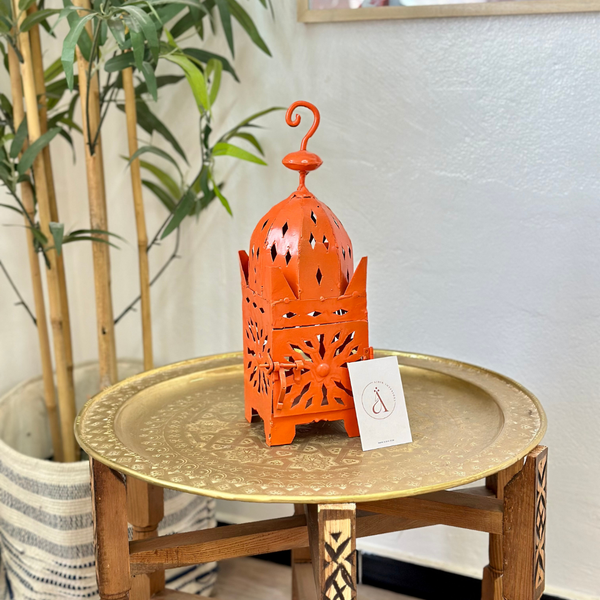 Lanterne artisanale Marocaine en métal colorée