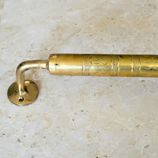 Barre Porte Serviettes en laiton doré gravé Grande