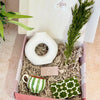 Coffret cadeau artisanal vert et blanc
