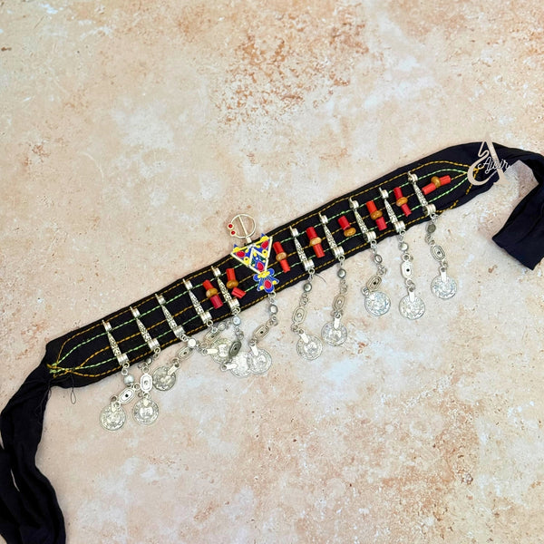 Accessoire Amazigh Tazerzit pour tête et cou