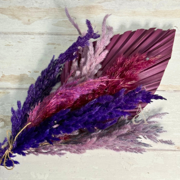 Bouquet plantes séchées mauve