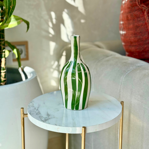 Vase bouteille rayé Tizrin