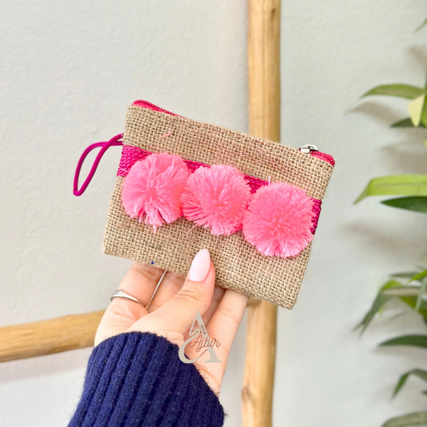 Porte monnaie à pompons