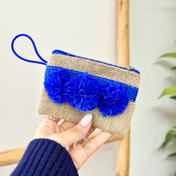 Porte monnaie à pompons