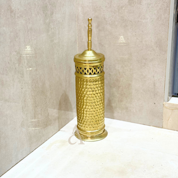 Porte brosse en laiton doré martelé