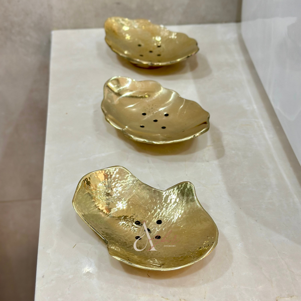 Porte savon fleur doré en cuivre - Ajbir