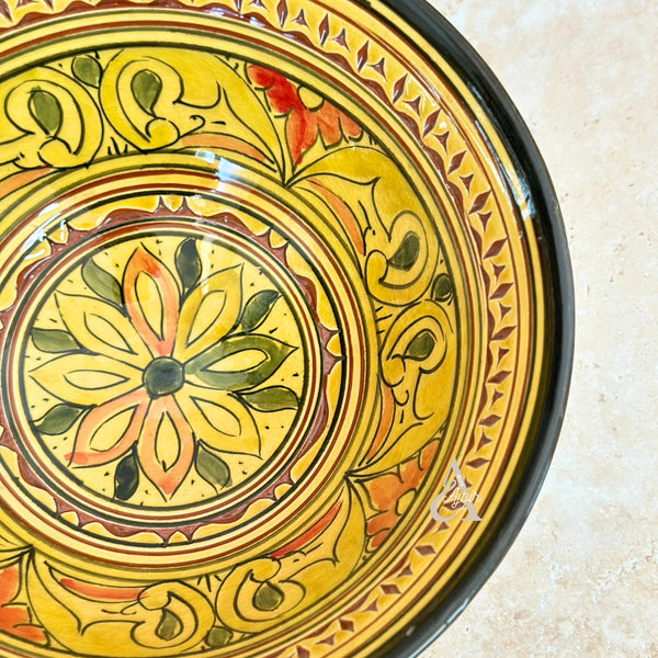 Grand Saladier Artisanal aux Motifs Nakch Marocain