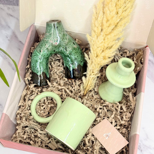 Coffret cadeau artisanal azul vert pastel