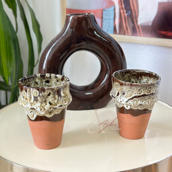 Verre beldi marron et beige - Ajbir