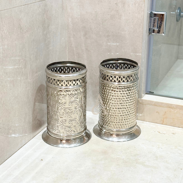 Corbeille traditionnelle en laiton argenté Nakch