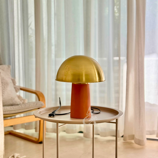 Abat-jour Marrakech en laiton doré et céramique Terracota