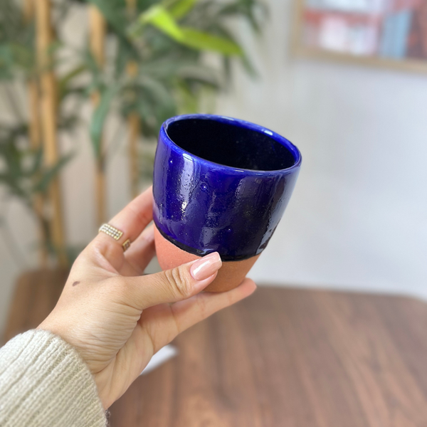 Verre bicolore bombé