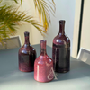Vase bouteille artisanal en céramique Aubergine mouchetée