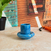 Tasse à café Asil en céramique artisanale avec sous-tasse