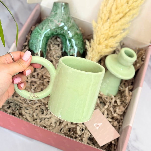Coffret cadeau artisanal azul vert pastel