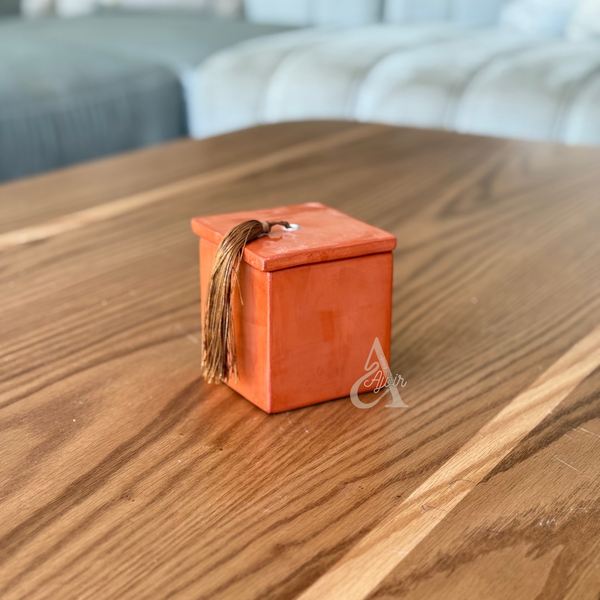 Boîte carrée en céramique terracotta mate Takrat