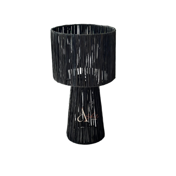 Abat-jour en Raphia Aboukal grand noir - Ajbir