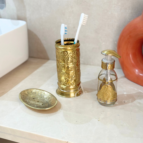 Porte savon Nakch doré en cuivre