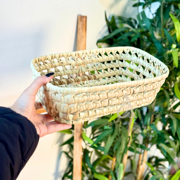 Panier rectangulaire en raphia 18x29cm