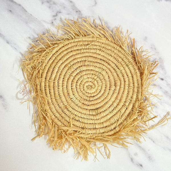 Sous plat en osier à franges 24cm