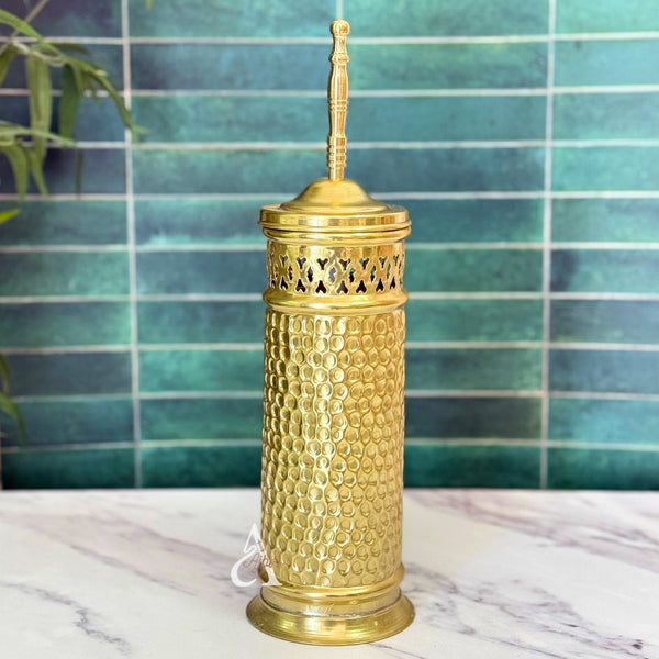 Porte brosse en laiton doré martelé