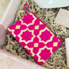 Coffret cadeau artisanal Tafoukt blanc et rose Fuschia