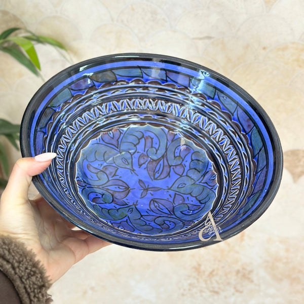 Grand Saladier Artisanal aux Motifs Nakch Marocain