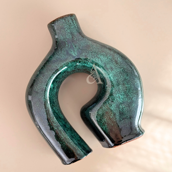 Vase Atlas petit turquoise moucheté
