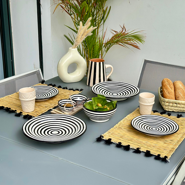 Bol rayé (Noir - Vert - Terracota) - Ajbir