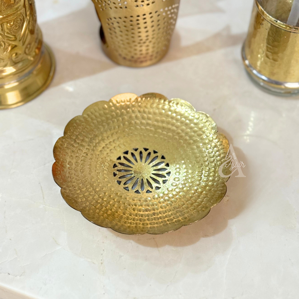 Porte savon rond doré en cuivre 1