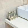 Set de 3 bouteilles en verre avec support en laiton argenté salle de bain