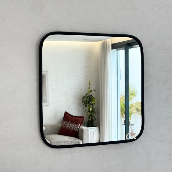Miroir Carré en laiton noir