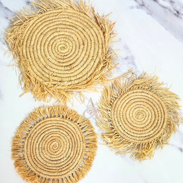 Sous plat en osier à franges 24cm