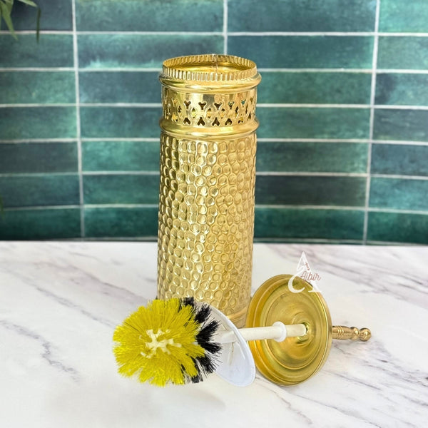 Porte brosse en laiton doré martelé