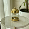 Boite en verre et laiton dorée