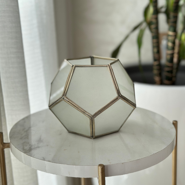 Bougeoir en verre laiton cartier