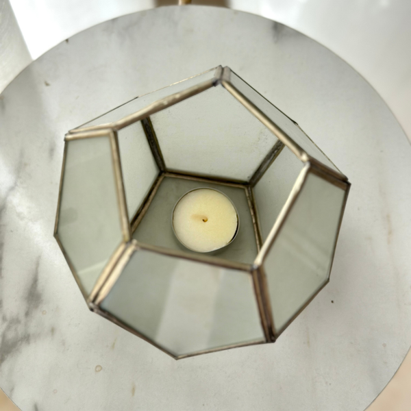 Bougeoir en verre laiton cartier